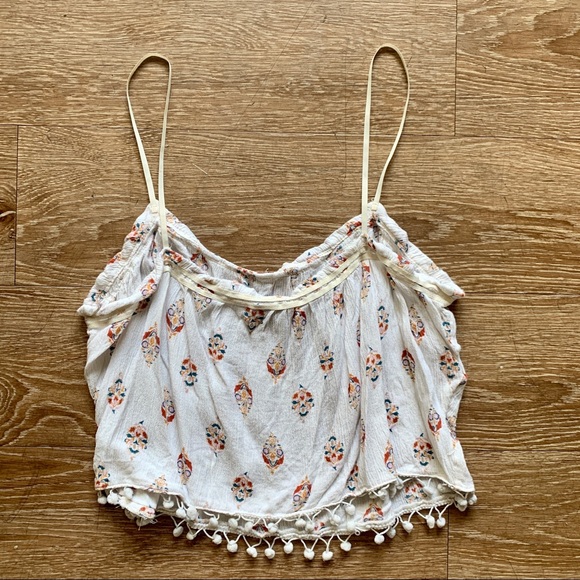 {Wet Seal} We To Me Boho Cream Puff Ball Top - Picture 4 of 4
